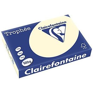 Clairefontaine 1242C - Ries printerpapier/kopieerpapier Trophee, intensieve kleuren, DIN A4, 120 g, 250 vel, ivoor, 1 Ries