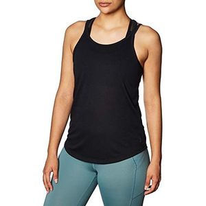 Nike Yoga Strappy Shirt voor dames, zwart/donker rookgrijs., S