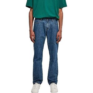 Urban Classics Herenbroek, Organic Straight Leg Denim Jeans van biologisch katoen, rechte pijpen, verkrijgbaar in 3 kleuren, maten 28-44, Mid Indigo Washed.