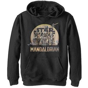 Star Wars Mandalorian Character Action Pose Hoodie voor jongens, zwart, XL