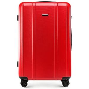 WITTCHEN Classic Line Elegante koffer van robuust polycarbonaat met verticaal reliëf TSA-slot, rood, Kofferset 4tlg., modern