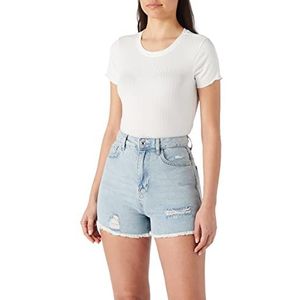 Koton Dames High Rise Jean Short, Lichtblauw (Bch), 42