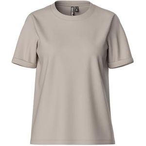 Pcria Ss Fold Up Solid Tee Noos Bc, Zilvergrijs, M