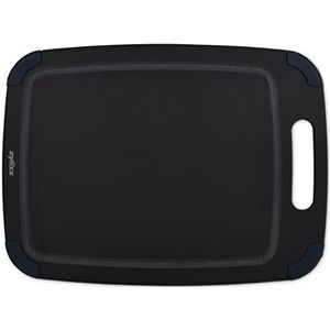 Zyliss E910065 Snijplank van Houtvezel Medium, 37cm x 28cm, Gerecyclede Houtvezel/Siliconen, Zwart, Snijplank voor Keuken, Vaatwasmachinebestendig, 5 Jaar Garantie