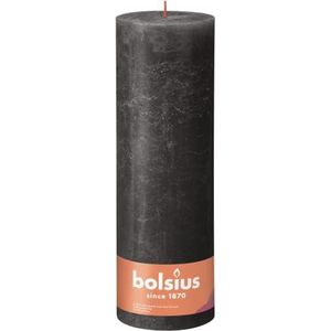 Bolsius Rustik Pillar Candle XXL – Antraciet – Set van 4 – Decoratieve huishoudelijke kaarsen – lange brandtijd 200 uur – ongeparfumeerd – natuurlijke veganistische wax – zonder palmolie – 30 x 10 cm