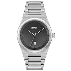 BOSS Heren analoog quartz horloge met roestvrij stalen band 1513992, Grijs, armband