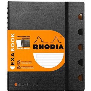 RHODIA 132576C - Exabook Zwart A5+ Hervulbaar Organizer Notebook | Gevoerd | 160 Afneembare pagina's Perf. 6 Gaten - Clairefontaine Papier 80g - Polypro Cover (Plastic) - Rhodiactive