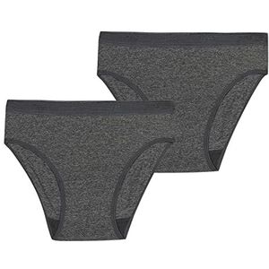 Dim - Les Pockets - Meisjesbroekje - Donker China - Zachte Microvezel x 2