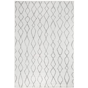 andiamo Bolonia, div. designs, modern en onderhoudsvriendelijk geweven tapijt, in grijs en wit, afmetingen: 67 x 140 cm, kleur: lichtgrijs
