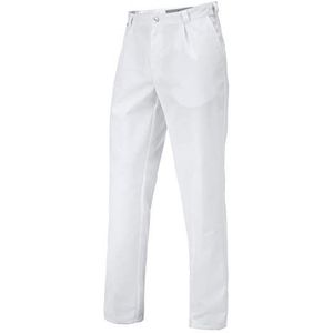 BP 1359-558-21-60s broek voor mannen, met plooien en zakken, 245,00 g/m² stofmix, wit, 60s