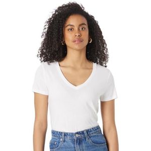 GAP V-ss Fav V SLD T-shirt voor dames, wit/weelderige tuin, M