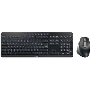 CHERRY STREAM DESKTOP ULTIMATE, Draadloos Toetsenbord- en Muisset Voor Meerdere Apparaten, Franse Indeling (AZERTY), Ergonomische Rechtshandige Muis, Zwart