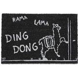 Relaxdays deurmat lama - kokos - weervast - grappige tekst - kokosmat voordeur - 60x40 cm