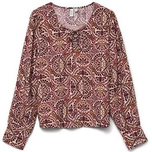 VERO MODA Vmflorence L/S Top WVN Btq Ga, Karanda Red, XL
