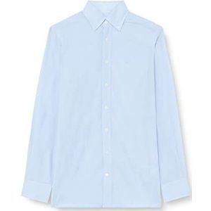 Hackett London Essential Gingham Shirt voor heren, Wit/Hemel, XL