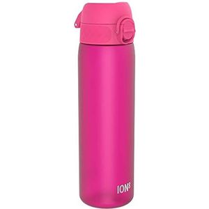 ION8 Waterfles, 500 ml/18 oz, Lekvrij, Makkelijk te Openen, Veilige Vergrendeling, Vaatwasserbestendig, BPA-vrij, Draaghendel, Past in Bekerhouders, Makkelijk Schoon, Geurvrij, Roze Drinkfles