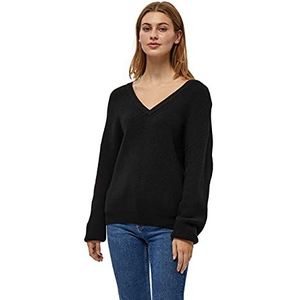 DESIRES Damen Dita Double V-Neck Pullover, V-Ausschnitt-Pullover, 9000 BLACK, L