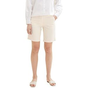 TOM TAILOR Basic bermuda shorts voor dames, 32180 - Fawn Beige Offwhite Stripe, 34