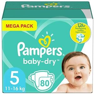 Pampers Baby Dry - Luiers Maat 5 (11-16 Kg) - 80 Stuks - Maxi Geant