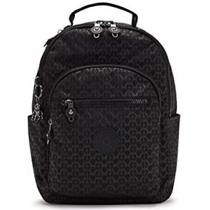 Kipling Seoul Kleine damesrugzak, duurzame, gewatteerde schouderbanden met tablethoes, tas, Handtekening Emb, 10''L x 13.75''H x 6.25''D, Seoul kleine tablet-rugzak voor dames, duurzame, gewatteerde