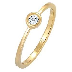 Amazon Dames Sieraden Ringen 0.125 ct. Elli DIAMONDS Ring Dames Geo Microsetting met Diamant in 585 Geel Goud 