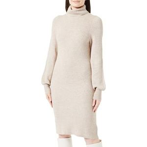 Bestseller A/S Onlsasha L/S Rolneck Dress Nca KNT gebreide jurk voor dames, Mocha Meringue/Detail:w. Melange, XXS