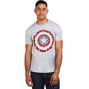 Marvel Capatain America Shield Shattered T-shirt voor heren, Grijs (Grijs Marl Spo), M
