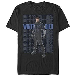 Marvel The Falcon and the Winter Soldier - WINTER SOLDIER REPEATING Unisex Crew neck T-Shirt Black XL