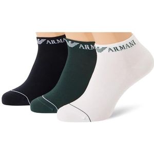 EMPORIO ARMANI MAN'S EXTENDED LOGO 3-PACK SOKKEN BINNEN BLAUW S/M, Blauw, S
