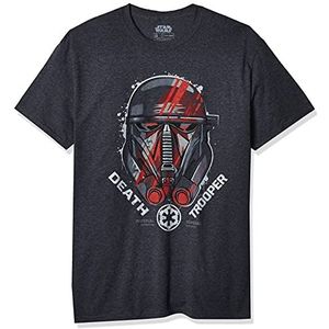 STAR WARS Heren Rogue One Death Trooper Squad Helm Graphic T-shirt, Houtskool Hei, XXL