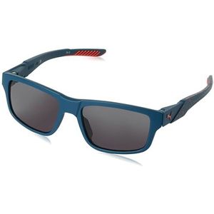 PUMA Sunglass Man Recycled INJ bril, blauw-bruin, 57 voor heren, blauw-bruin, 57