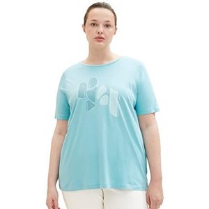TOM TAILOR Dames T-shirt met print, 10426-zomer Teal, 50 NL