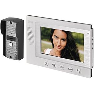 EMOS Video-deurintercom/video-deurbelset, waterdichte 720p camera met nachtzicht + LCD-monitor met 7 inch kleurendisplay, intercom, sleuven voor 2 CCTV-camera's