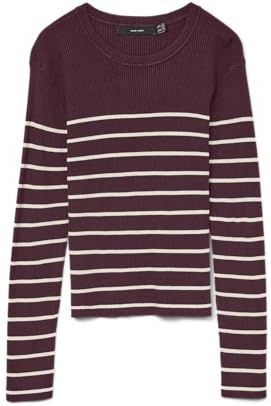 VERO MODA Trui 'VMGIZELLE'  wijnrood / wit