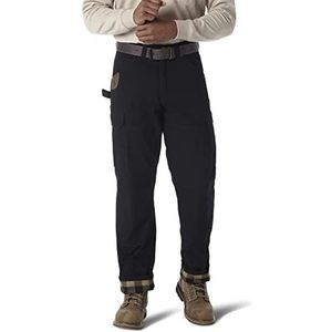 Wrangler Riggs Workwear Heren riggs werkkleding flanel gevoerde ripstop ranger broek werkbroek, Zwart, 36W / 34L