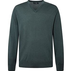 Hackett London Heren GMD Merino Silk V NCK Pullover Sweater, pine green, S