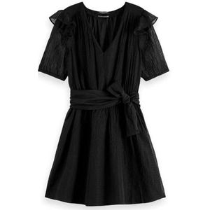 Scotch & Soda Ruffled Mini-jurk voor dames, Evening Black 6647, 42