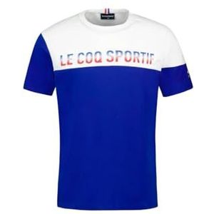 Le Coq Sportif Uniseks T-shirt, New Optical wit/electro blauw, M