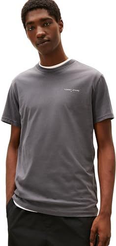 Tommy Jeans - Shirt - Grijs - Effen - Kwartmouw