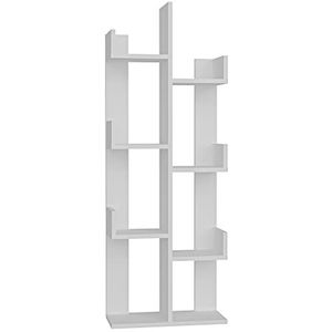 DECOROTIKA Luisa 137 cm hoge moderne accentladderstijl boekenkast boekenplank (wit)