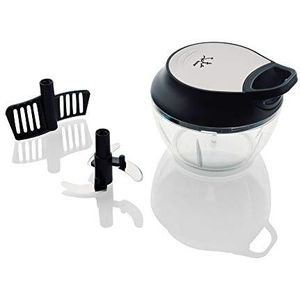 Jata HMAQ4501 Hakmolen, mini-handmixer, roestvrij stalen lemmet met 3 hoogtes, inhoud 350 ml, versnippert alle soorten levensmiddelen, schep voor het mixen en emulgeren, BPA-vrij