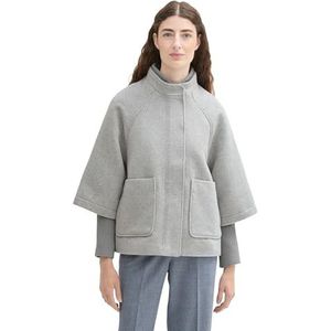 TOM TAILOR Dames 1042901 jas, 21373-Medium Silver Grey Melange, XXL, 21373 - Medium Silver Grey Melange, XXL