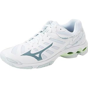 Mizuno Vrouwen Wave Voltage Volleybal, Wit/Glacial Ridge/Pati, 10 UK, Witte Glacial Ridge Pati, 44.5 EU