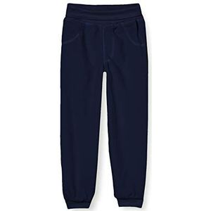 Schnizler Uniseks baby-pompbroek fleece met gebreide tailleband joggingbroek, blauw (marine 11), 104 cm