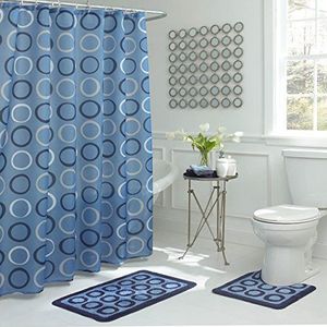 Bath Fusion Douchegordijnset, Polyester, Lichtblauw, 72""X72