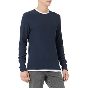 TOM TAILOR Denim Uomini Basic gebreide trui met structuur 1032312, 10668 - Sky Captain Blue, S