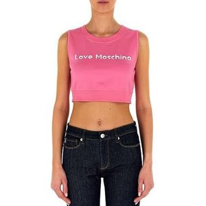 Love Moschino Dames Cropped TOP, Fuchsia, 46, fuchsia, 46