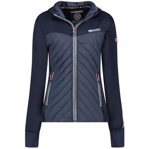 Geographical Norway Driehoekige softshelljas met capuchon voor dames, waterdicht, outdoor, winddicht, duurzaam, activiteiten, outdoor, wandelen, skiën, herfst, winter, lente (marineblauw, roze, L),