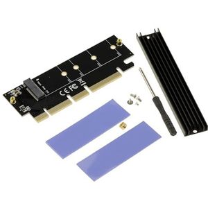 KALEA-INFORMATIQUE Controllerkaart PCIe x16-adapter voor SSD M2 NVMe Ondersteuning voor PCIe Gen 3.0, Gen 4.0 en Gen 5.0