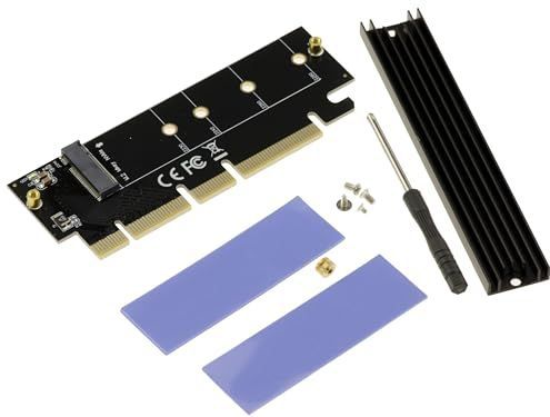 KALEA-INFORMATIQUE Controllerkaart PCIe x16-adapter voor SSD M2 NVMe Ondersteuning voor PCIe Gen 3.0, Gen 4.0 en Gen 5.0